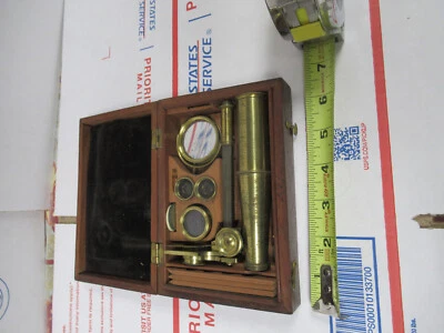 Ancien Cary Gould Environ 1830 Laiton Microscope + Étui Comme sur Photo &W7-B-40 - Photo 1/4