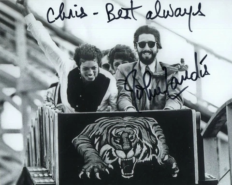JOHN LANDIS HAND SIGNED 8x10 PHOTO+COA        WITH MICHAEL JACKSON      TO CHRIS Cover