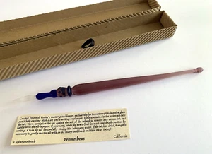 Handgefertigte Kunst Glas Federkiel Dip Stift PROMETHEUS Capistrano Strand ca. ITALIEN - mit Box - Bild 1 von 12