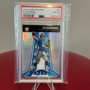 2004 Topps Pristine Refractor ELI MANNING 002 /1099 Rookie Card RC PSA 8 - Bild 1 von 3