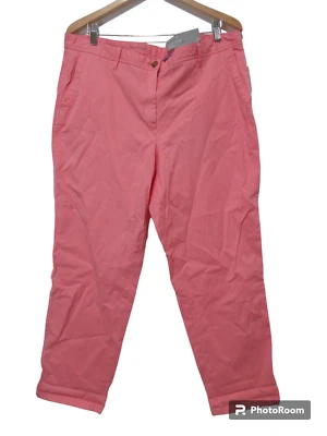 Sz 16 NWT $89.50 Talbots Pink Relaxed Chino Pants Ankle NEW - Image 1 of 4