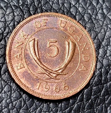 1966 Uganda 5 Cents Coin Cover