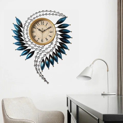 25.98" Large Wall Clock Metal Hanging Silent Clocks Post-Modern Art Home Décor Cover