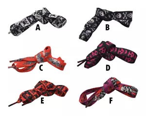 Fashion Flat Shoelaces "Skull" Sneakers Shoelace One Pair - Picture 1 of 13