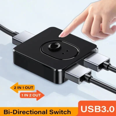 Two Way KVM USB 2.0 Switch USB 3.0 Switcher Splitter HUB 2 in 1 out/1 in 2 out - Image 1 of 4
