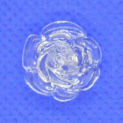 TRANSPARENT ROSE FLOWER FLORAL SHANK BUTTONS 13mm 15mm and 19mm - Image 1 of 2