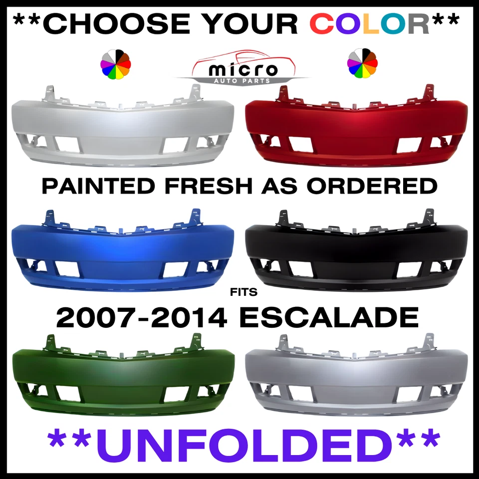 NEW FRONT BUMPER FOR 2007-2014 ESCALADE PAINTED *CHOOSE YOUR COLOR* GM1000816 - Imagem 1 de 4