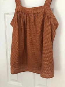 NWT a.n.a. Womens XXL Brown Sleeveless Blouse Tank Diamond Adjustable - Picture 1 of 3