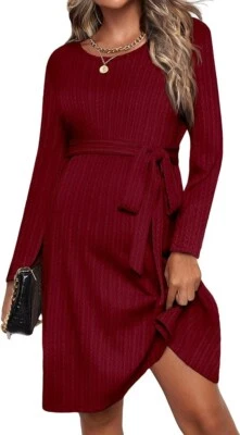 Maternity Dress size XL Ekouaer Women's Rib Knit Long Sleeve Crewneck Pregnancy - Image 1 of 4