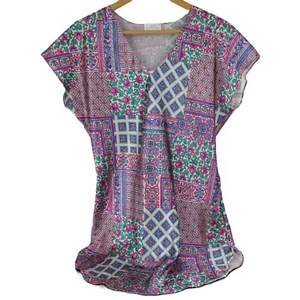 Vintage Samye Damen M Satin Boho Patchwork Babydoll Schlupfkleid Nachthemd - Bild 1 von 7