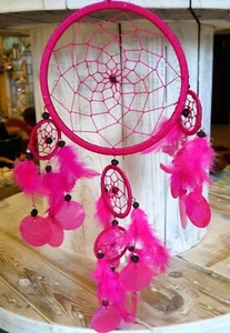 Amazing Dreamcatcher Mobile 50 cm PINK Colour Capiz Shell & Feathers Handmade