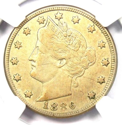 1886 Liberty Nickel 5C - NGC XF Details (EF) - Rare Key Date Certified Coin! - Image 1 of 4