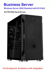 Business Server, 16GB Ram, 2x1TB SSD HDs, Windows 2022 Standard w 50 CALS - Picture 1 of 4