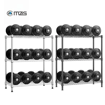 3 Shelf Wire Shelving Units Kitchen Wire Shelves Adjustable Pantry Storage Rack - Image 1 of 4