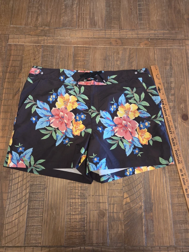 Lauren Ralph Lauren Polo Floral Board Shorts Mujer 18 Playa Vacaciones Cintura Ajustable Foto 1 de 4