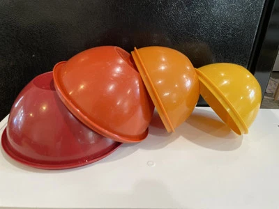 4 Tupperware WONDERLIER BOWLS Cosecha 234 235 236 237 Anidación ROJO NARANJA AMARILLO Foto 1 de 4