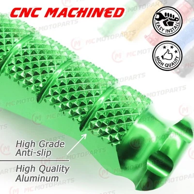 Estriberas delanteras de extensión MCCP VERDE 40 mm para Kawasaki ZR 550 Zephyr 90-99 98 97 Foto 1 de 4