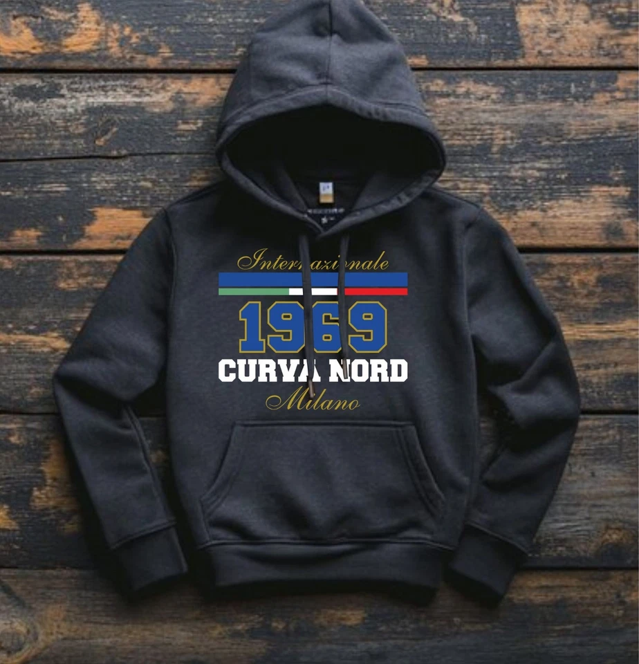 Felpa cappuccio cn69 Inter curva nord Milano maglia ultras - Immagine 1 di 1