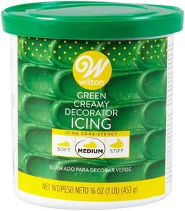 Wilton 16 oz.Creamy Decorator Icing, Green, Vanilla Flavored,Tub,Vegetarian - Picture 1 of 10