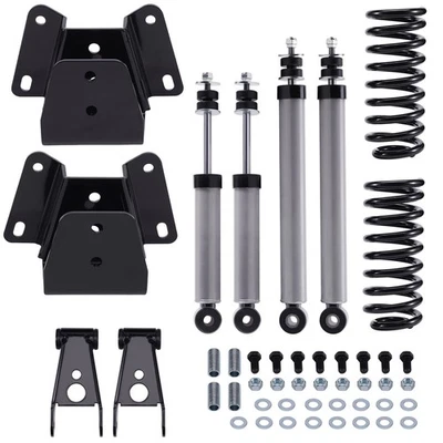 Kit de descenso de caída trasero de 3 pulgadas delantero de 4 pulgadas con amortiguadores para Ford F100 F150 2x2 Foto 1 de 4