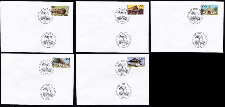 Germany 1995 FDC Mi 1819/23 Sn B785/89 Welfare: Farmhouses in Germany - Image 1 of 1