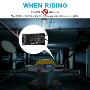 3 In 1 Waterproof LED Electronic Meter Motorcycle Digital Time Clock Thermometer - Picture 1 of 27