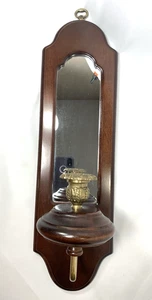 Aplique vela pared madera Bombay Company latón espejado vintage años 80 - Imagen 1 de 9