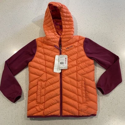 MARMOT 295716 Sudadera con capucha Rev sin plumas para niña - Capuchina/Baya púrpura - L Foto 1 de 4