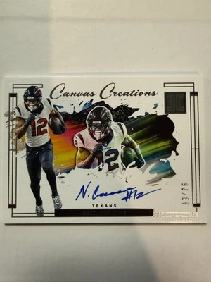 2025 Impeccable Nico Collins Canvas Creations On Card Auto /75 TEXANS SP - Image 1 of 2