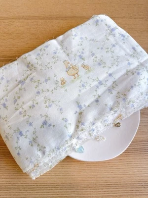 10 yds duck family floral pattern double gauze cotton fabric - Image 1 of 3