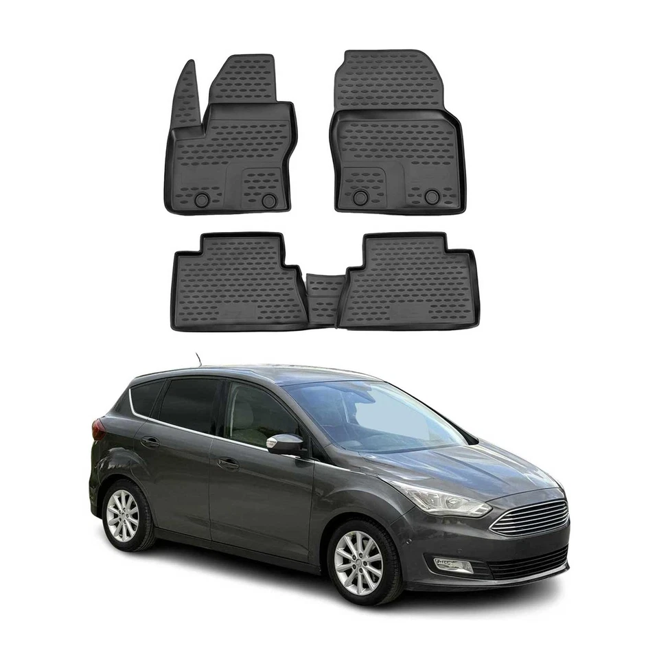 Tapetes forro OMAC para Ford C-Max 2013-2018 negro TPE para todo tipo de clima 4 piezas Foto 1 de 4