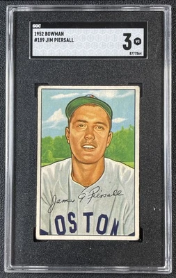 Jim Piersall SGC 3 1952 BOWMAN #189 RED SOX 564 - Imagem 1 de 2