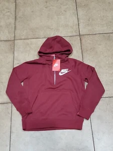 Nike Boys Half Zip Hoodie Redk Sz M - Picture 1 of 1