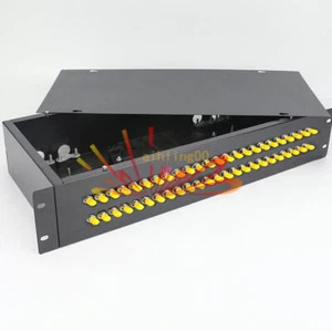 1x Fiber Optic Terminal Box 48 core ST UPC Adapter Pigtail 48 Ports Patch Panel - Afbeelding 1 van 1
