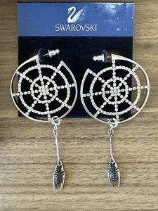 Swarovski earrings Hoop spider web Diamanté crystal box COA - Picture 1 of 12