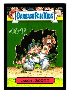 Caught Scott 2015 Garbage Pail Kids Baseball Parody Sticker SP Black - Picture 1 of 2