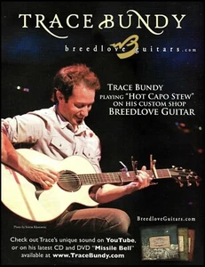 Guitarra acústica Trace Bundy Missile Bell Breedlove anuncio 8 x 11 impresión publicitaria - Imagen 1 de 3