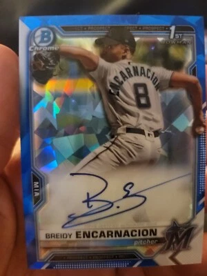 Breidy Encarnacion ⚾ 2021 Bowman Chrome 1st RC Sapphire Auto #BSPABE - Image 1 of 2