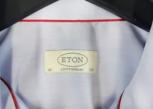 Camisa Para Hombre ETON Contemporánea Azul Vestido Negocios Manga Larga Talla 42/16" - Imagen 1 de 11