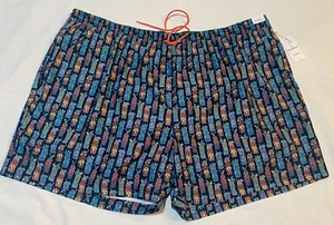 Caribbean Roundtree & Yorke 6" Swim Trunks Mesh Lined Graphic Print.4XB- black - Picture 1 of 5