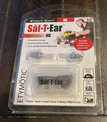 Etymotic ERSTE-20 Saf-T-Ears HD 20 dB Earplugs - Gray - NEW