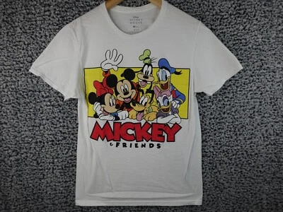 迪士尼衬衫女式小号白色米老鼠和朋友图案T恤 — 第 1/4 张图片