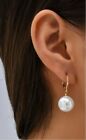 Womens Girls Gold Faux Pearl Minimalist Classic Decor Dangle Drop Earrings Gift