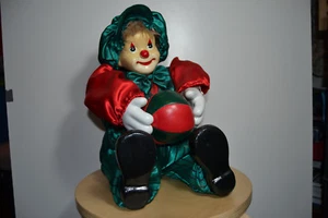 Very Rare & Antique Ball Sitting Porcelain Clown Doll - Picture 1 of 7