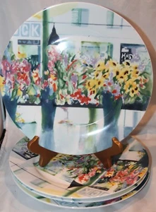 4 NWOB Retroneu DINNER PLATES Studio 225 FLOWER SHOP 4544 10" - Picture 1 of 1