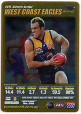 2007 AFL TEAMCOACH GOLD FOOTBALL CARD - 119 Chris JUDD (WEST COAST) - MINT