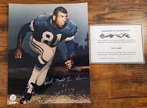 Dick Lane Night Train Authentic Signed NFL HOF 8x10 Auto Autogramm Foto COA - Bild 1 von 9
