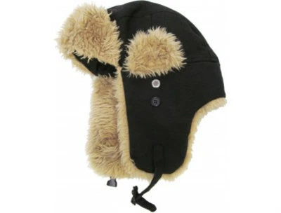 Chapéu caçador unissex preto pele sintética inverno quente aviador caça panfleto quente novo - Imagem 1 de 4
