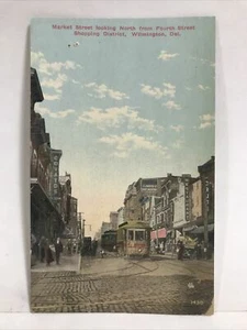 Postal de tranvía de 1910 Market Street Shopping District Wilmington de - Imagen 1 de 3