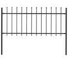 Garden Fence With Spear Top Steel 1.7m Black Decorative Sturdy Outdoor Easy Asse